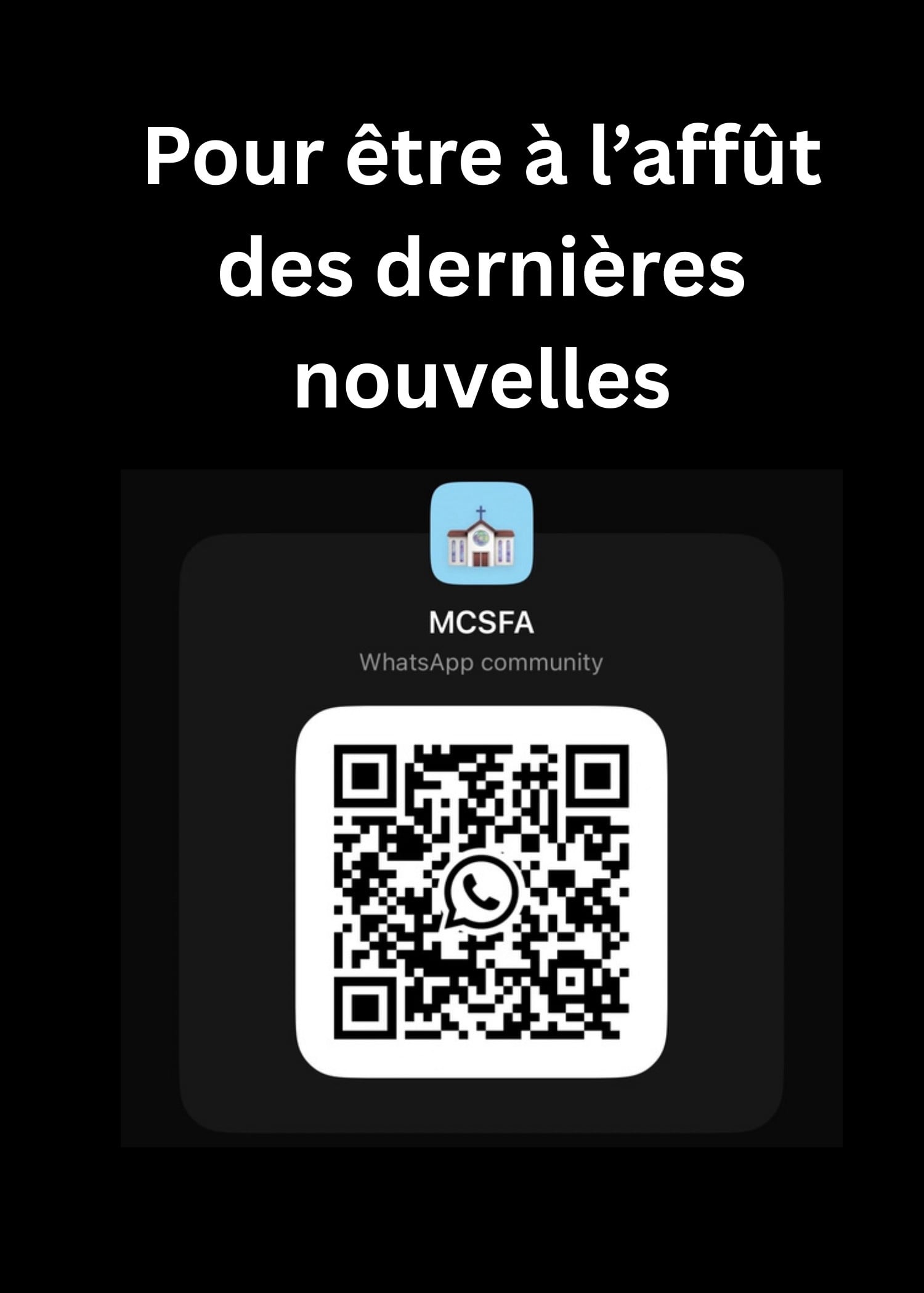 invitation au group WhatsApp MSFA