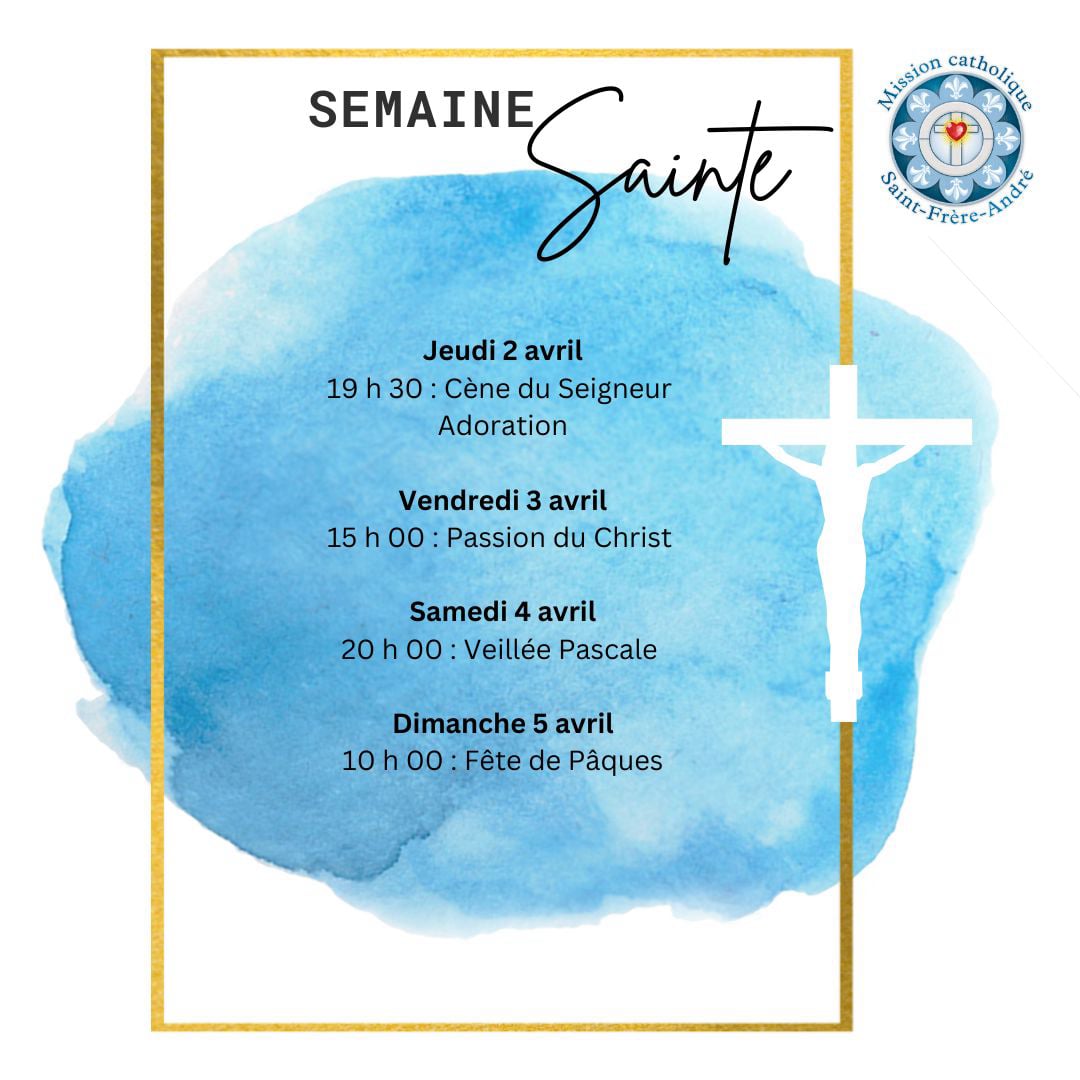 cedule de la semaine sainte